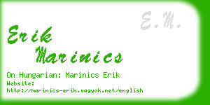 erik marinics business card